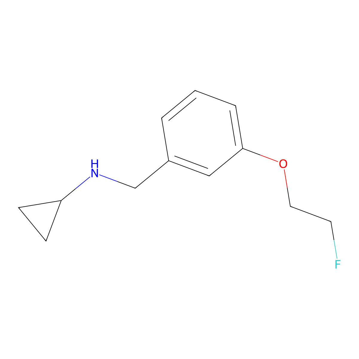N-[[3-(2-Fluoroethoxy)phenyl]methyl]cyclopropanamine molecular structure, CAS 1540566-41-3