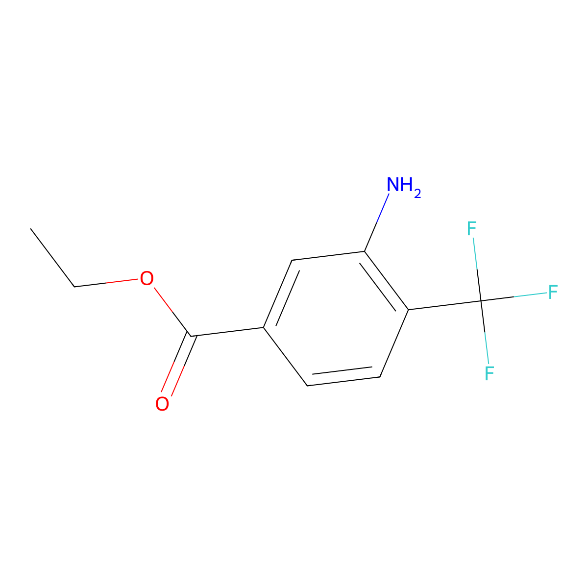 Ethyl 3-amino-4-(trifluoromethyl)benzoate molecular structure, CAS 154057-15-5