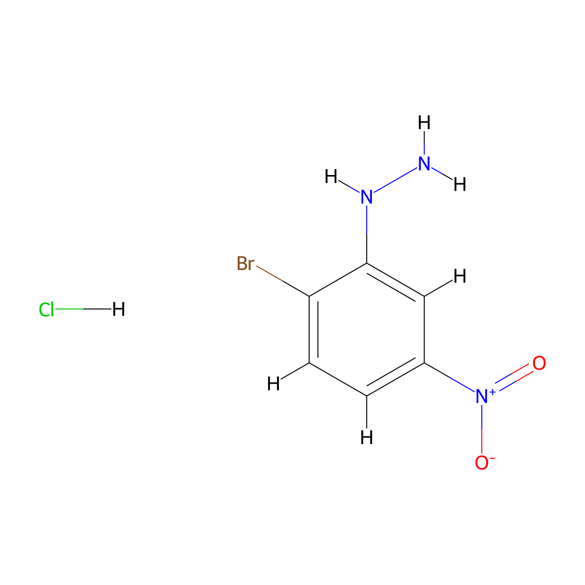 (2-Bromo-5-nitrophenyl)hydrazine hydrochloride molecular structure, CAS 154057-26-8