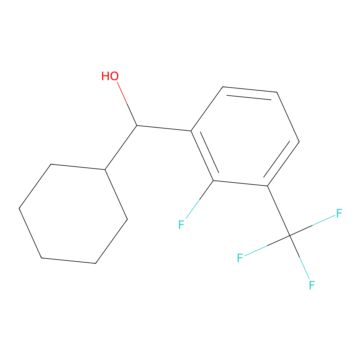 alpha-Cyclohexyl-2-fluoro-3-(trifluoromethyl)benZenemethanol molecular structure, CAS 1540583-20-7