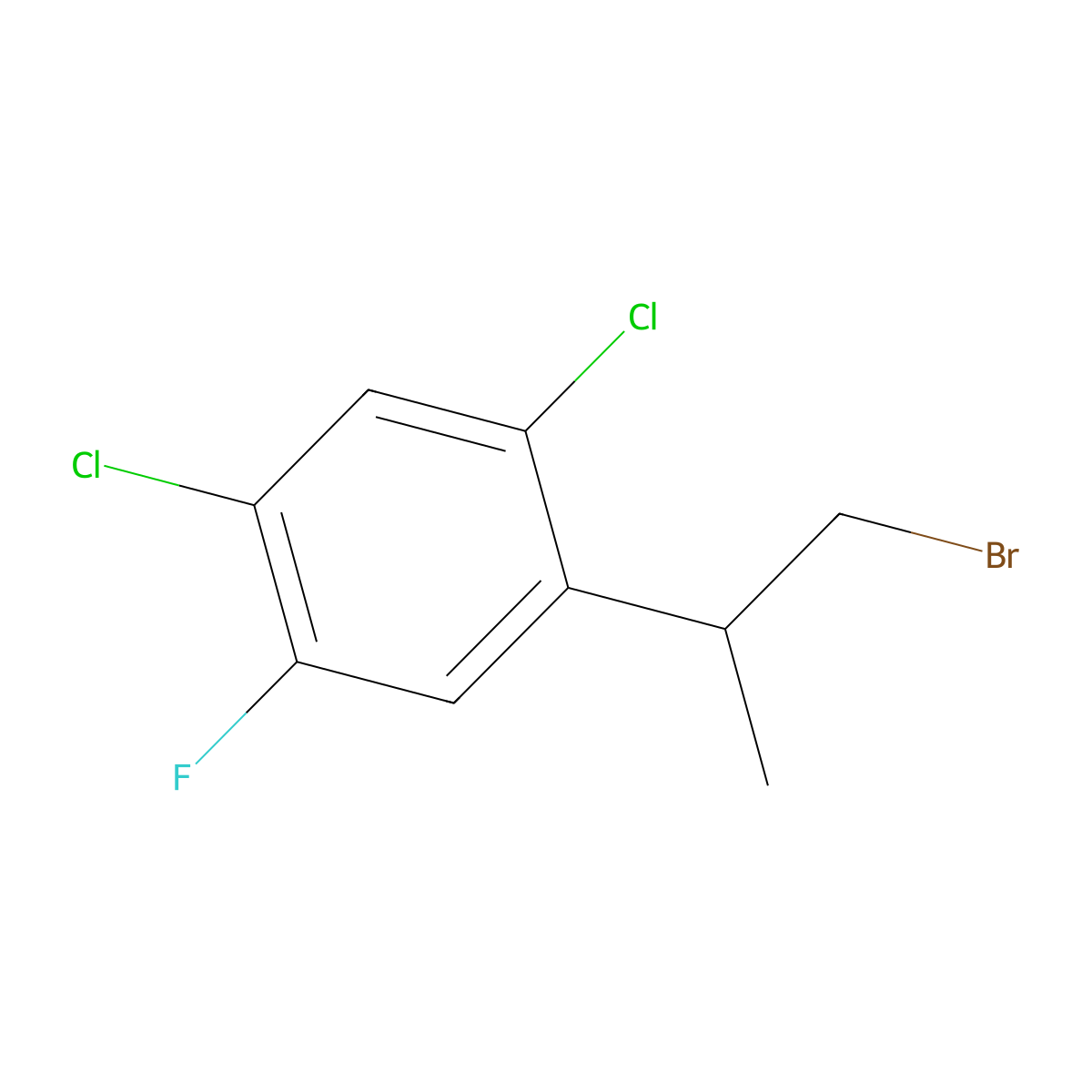 1-(1-Bromopropan-2-yl)-2,4-dichloro-5-fluorobenzene molecular structure, CAS 1540593-90-5
