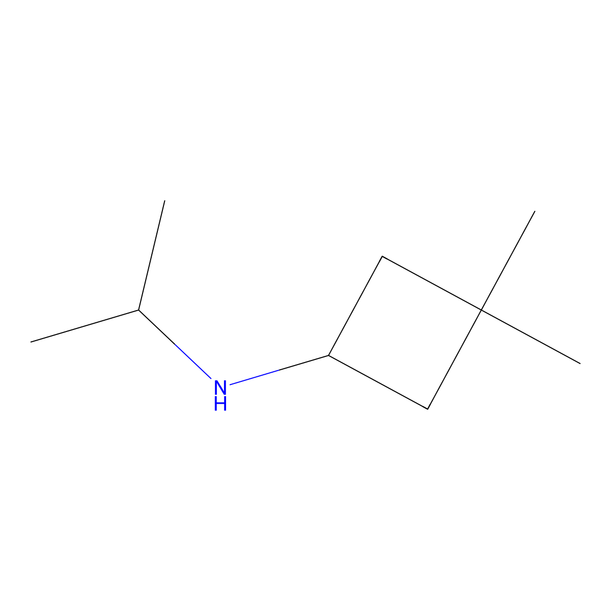 3,3-dimethyl-N-(propan-2-yl)cyclobutan-1-amine molecular structure, CAS 1540597-12-3