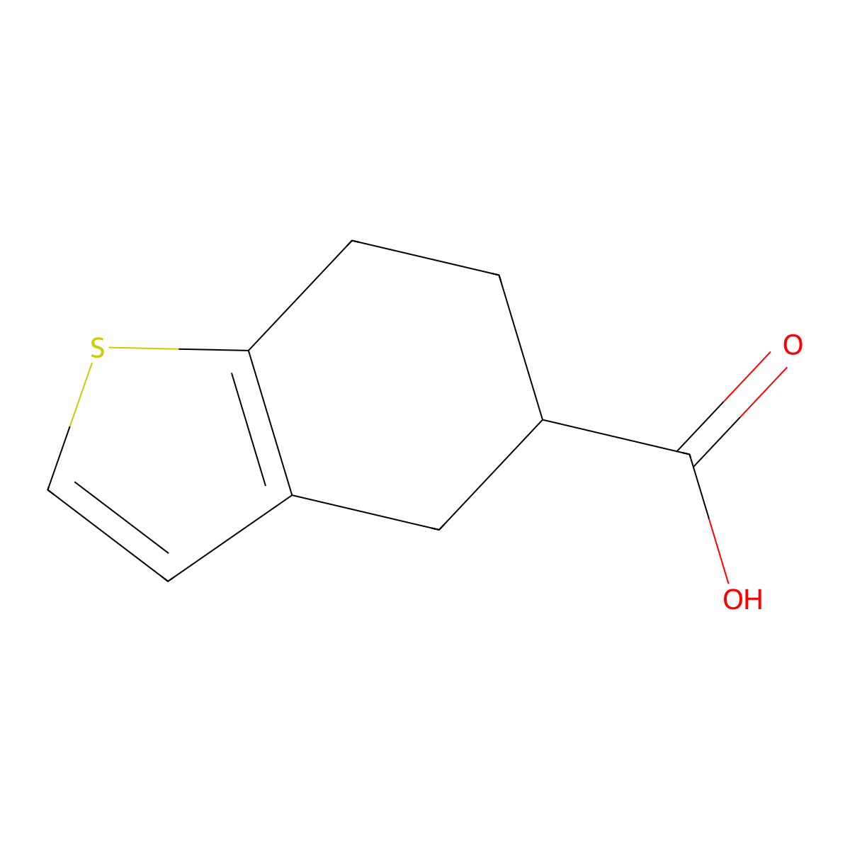 4,5,6,7-Tetrahydrobenzo[B]thiophene-5-carboxylic acid molecular structure, CAS 154060-99-8