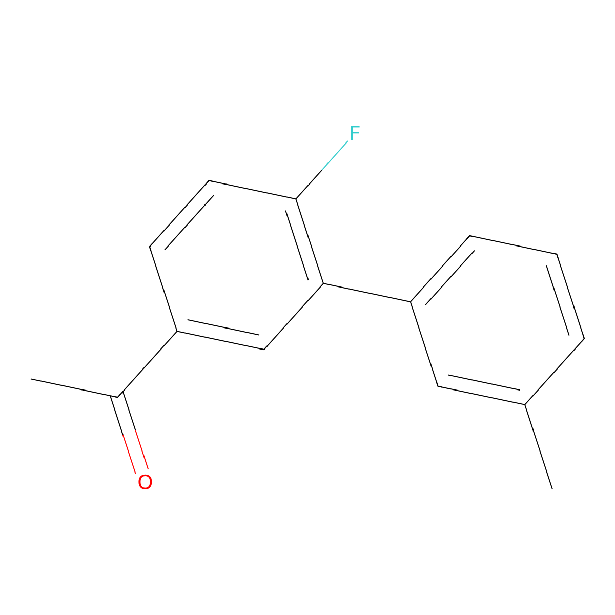 1-(6-Fluoro-3'-methyl-[1,1'-biphenyl]-3-yl)ethanone molecular structure, CAS 1540617-67-1
