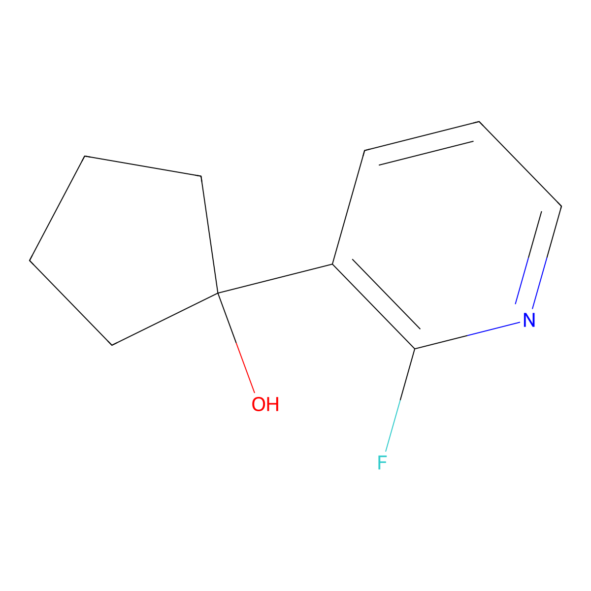 1-(2-Fluoropyridin-3-yl)cyclopentanol molecular structure, CAS 1540618-97-0