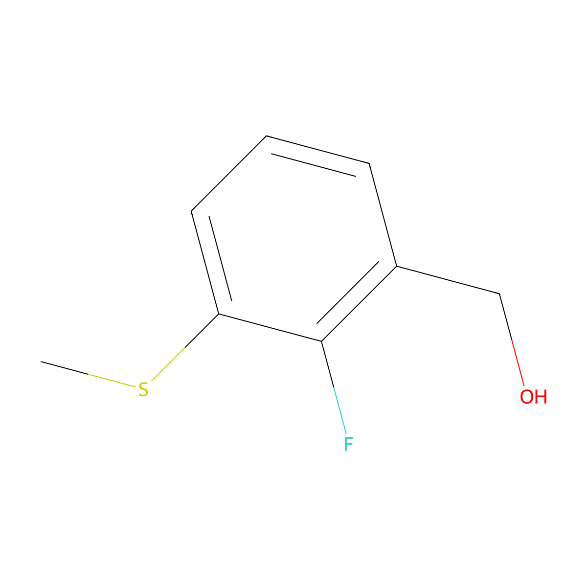 (2-Fluoro-3-(methylthio)phenyl)methanol molecular structure, CAS 1540621-68-8