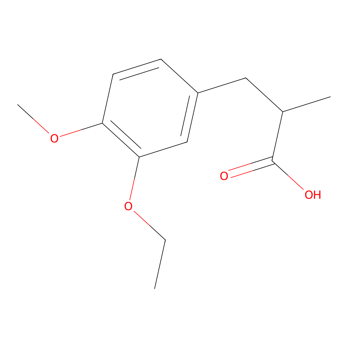 3-(3-Ethoxy-4-methoxyphenyl)-2-methylpropanoic acid molecular structure, CAS 1540629-55-7