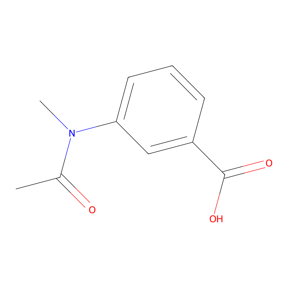 3-(N-methylacetamido)benzoic acid molecular structure, CAS 154064-06-9