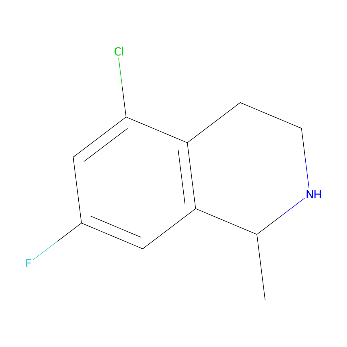 5-Chloro-7-fluoro-1-methyl-1,2,3,4-tetrahydroisoquinoline molecular structure, CAS 1540644-84-5