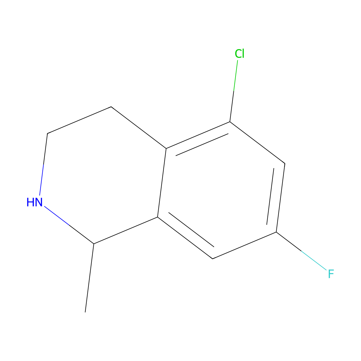 5-Chloro-7-fluoro-1-methyl-1,2,3,4-tetrahydroisoquinoline molecular structure, CAS 1540644-84-5