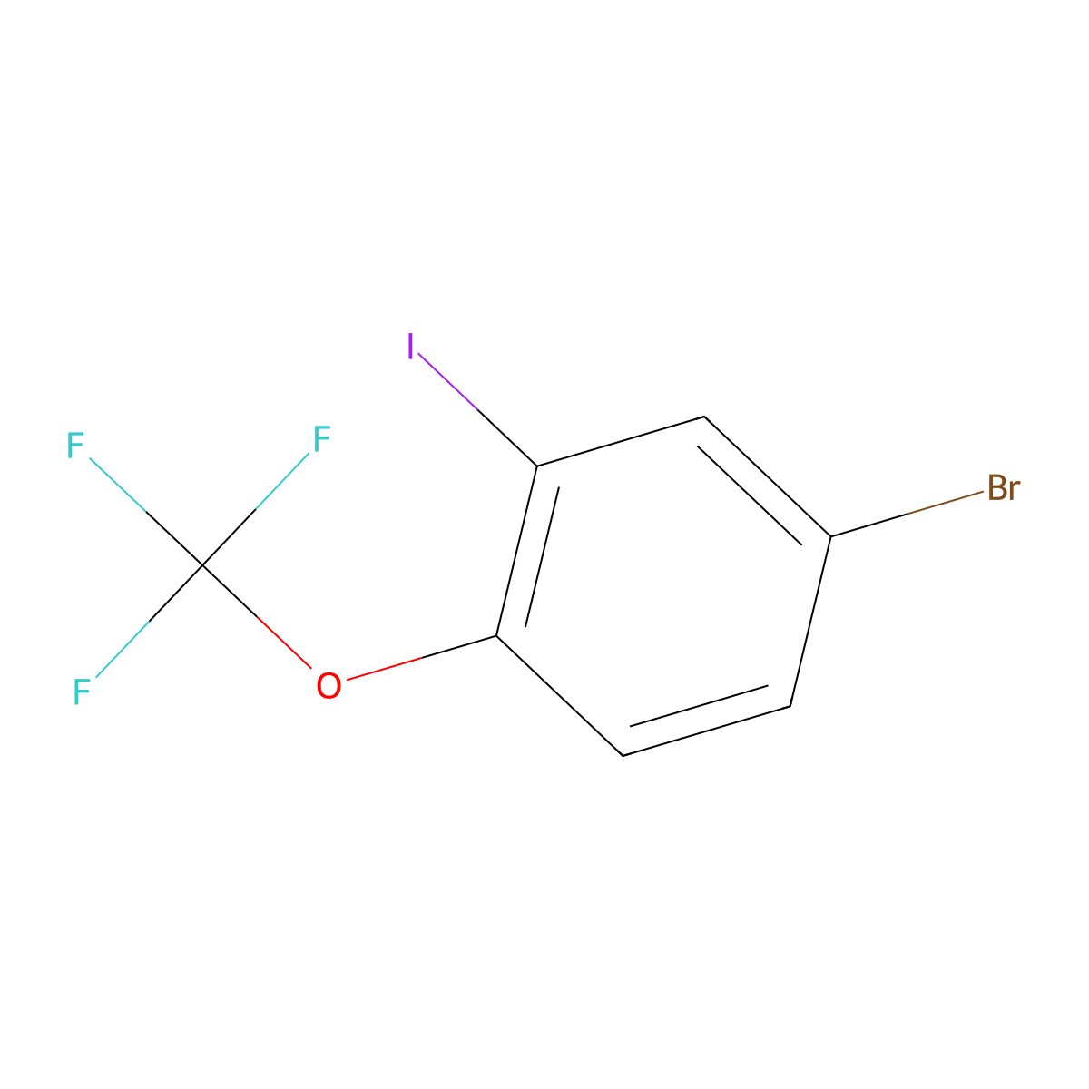 4-Bromo-2-iodo-1-(trifluoromethoxy)benzene molecular structure, CAS 154065-33-5
