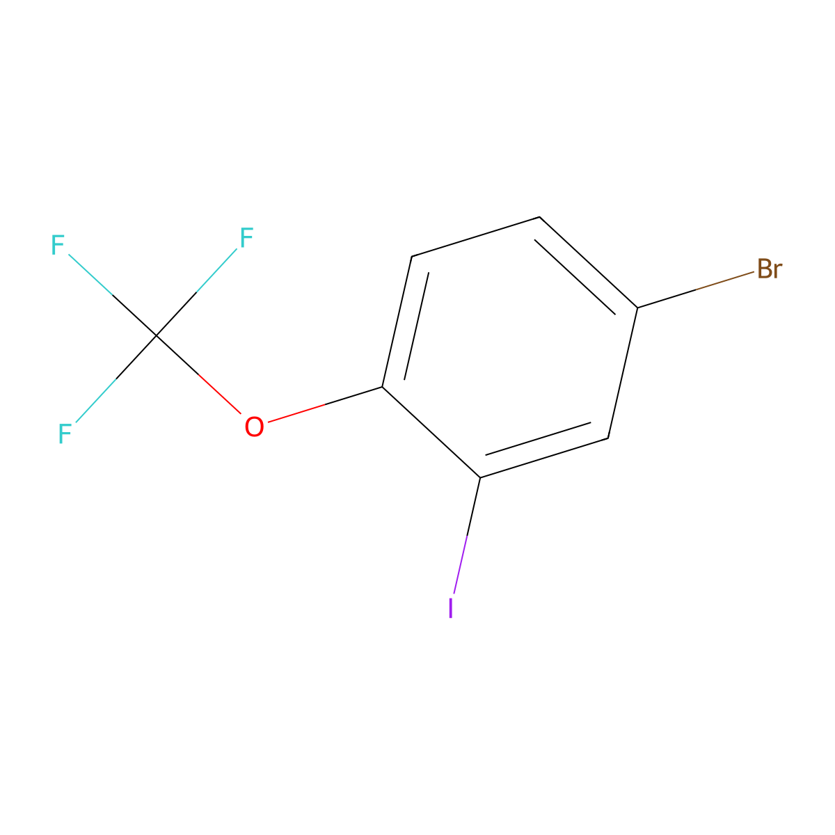 4-Bromo-2-iodo-1-(trifluoromethoxy)benzene molecular structure, CAS 154065-33-5