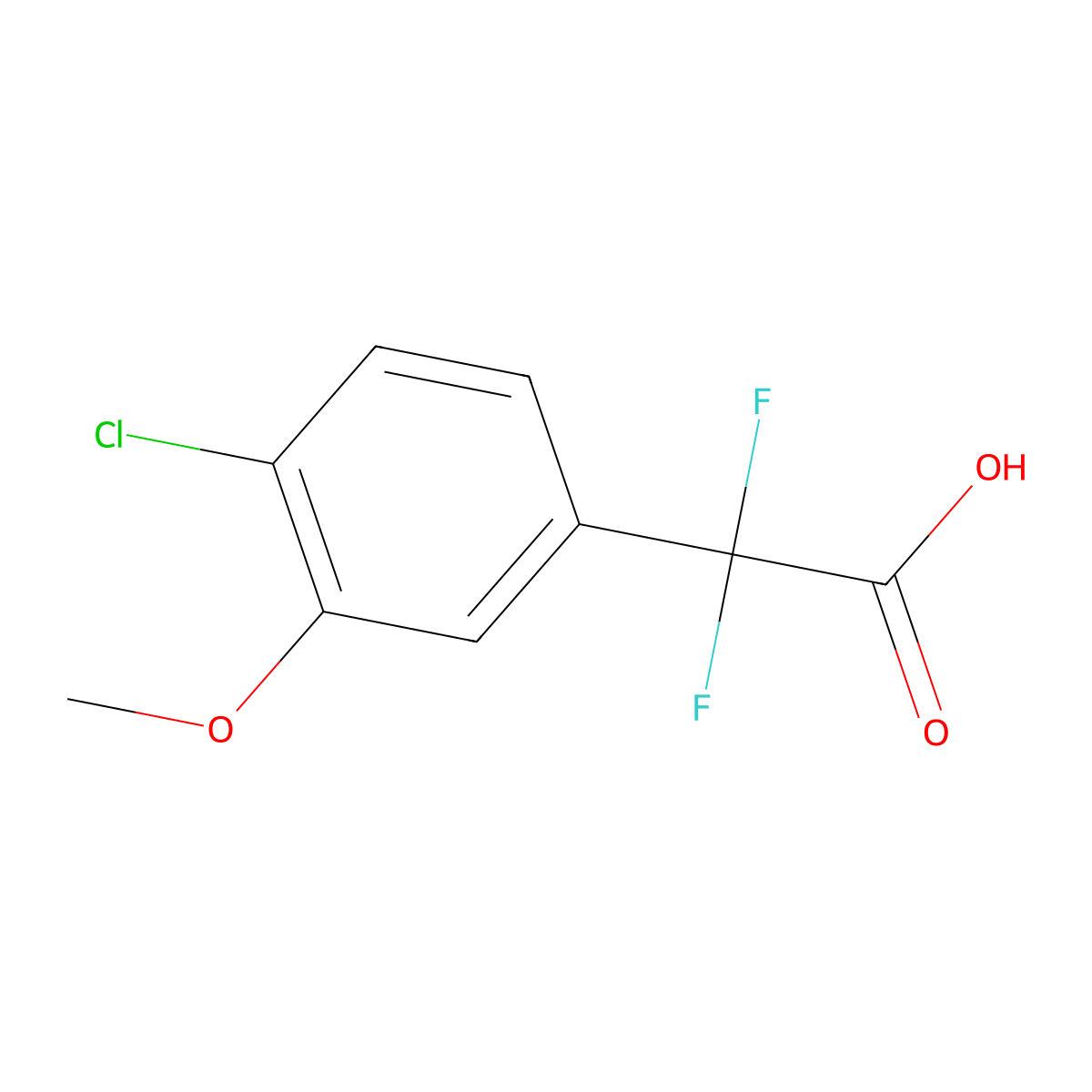 2-(4-Chloro-3-methoxyphenyl)-2,2-difluoroacetic acid molecular structure, CAS 1540654-98-5