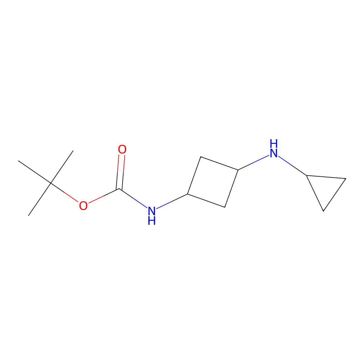 tert-butyl N-[3-(cyclopropylamino)cyclobutyl]carbamate molecular structure, CAS 1540664-32-1