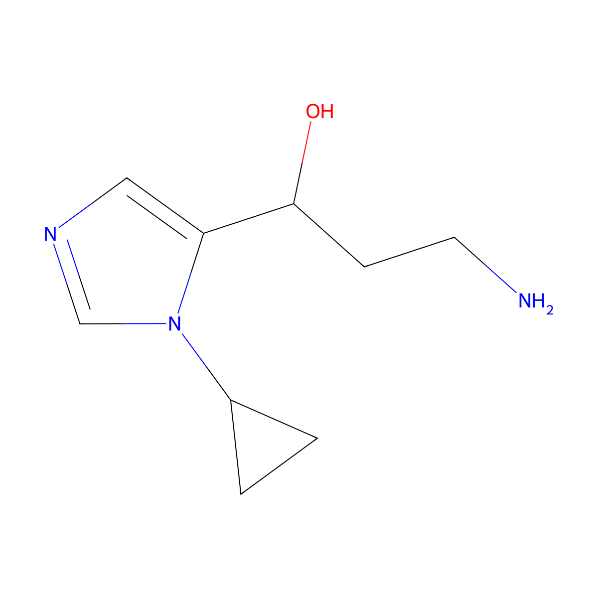 3-Amino-1-(1-cyclopropyl-1h-imidazol-5-yl)propan-1-ol molecular structure, CAS 1540690-32-1