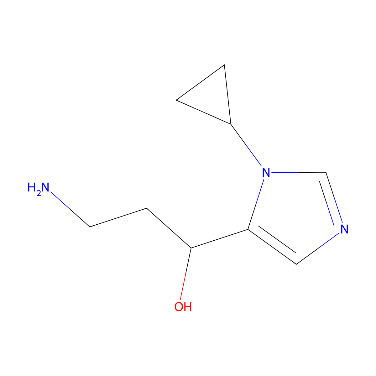 3-Amino-1-(1-cyclopropyl-1h-imidazol-5-yl)propan-1-ol molecular structure, CAS 1540690-32-1