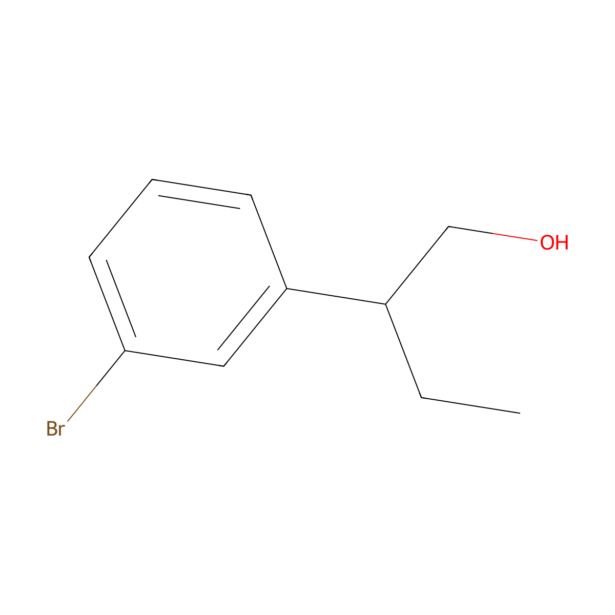 2-(3-Bromophenyl)butan-1-ol molecular structure, CAS 1540691-79-9