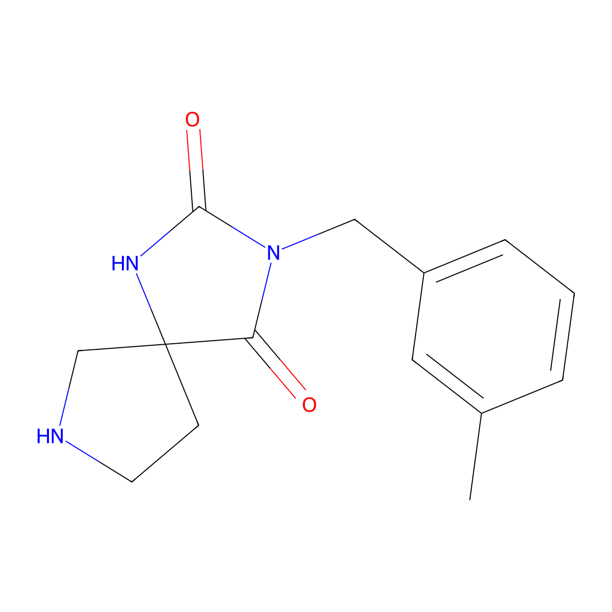 3-(3-Methylbenzyl)-1,3,7-triazaspiro[4.4]nonane-2,4-dione molecular structure, CAS 1540695-07-5