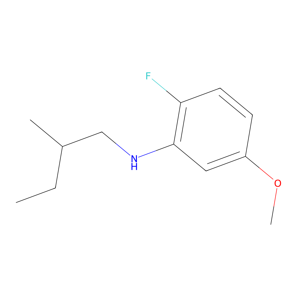 2-Fluoro-5-methoxy-N-(2-methylbutyl)aniline molecular structure, CAS 1540695-43-9