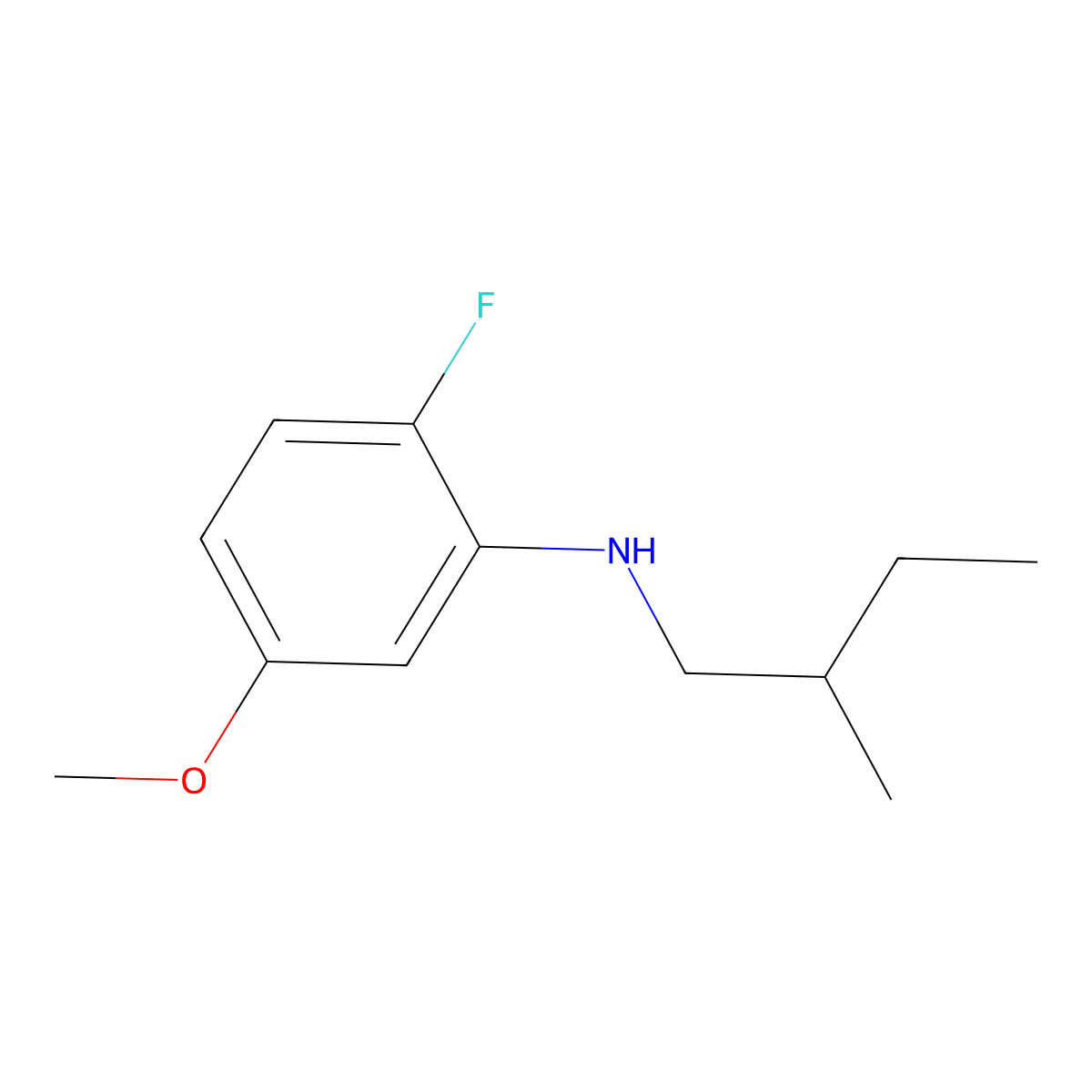 2-Fluoro-5-methoxy-N-(2-methylbutyl)aniline molecular structure, CAS 1540695-43-9