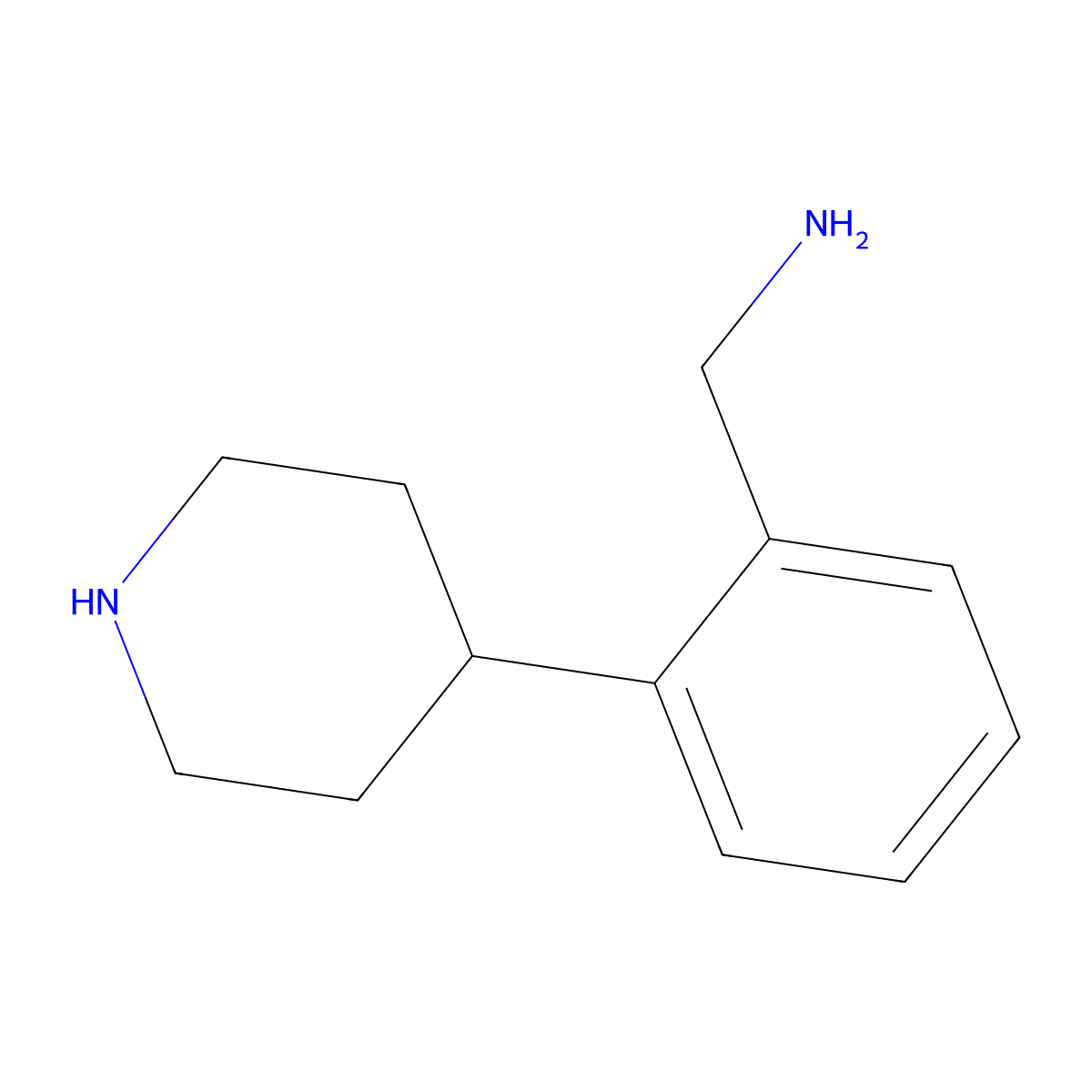 (2-(Piperidin-4-yl)phenyl)methanamine molecular structure, CAS 1540696-84-1