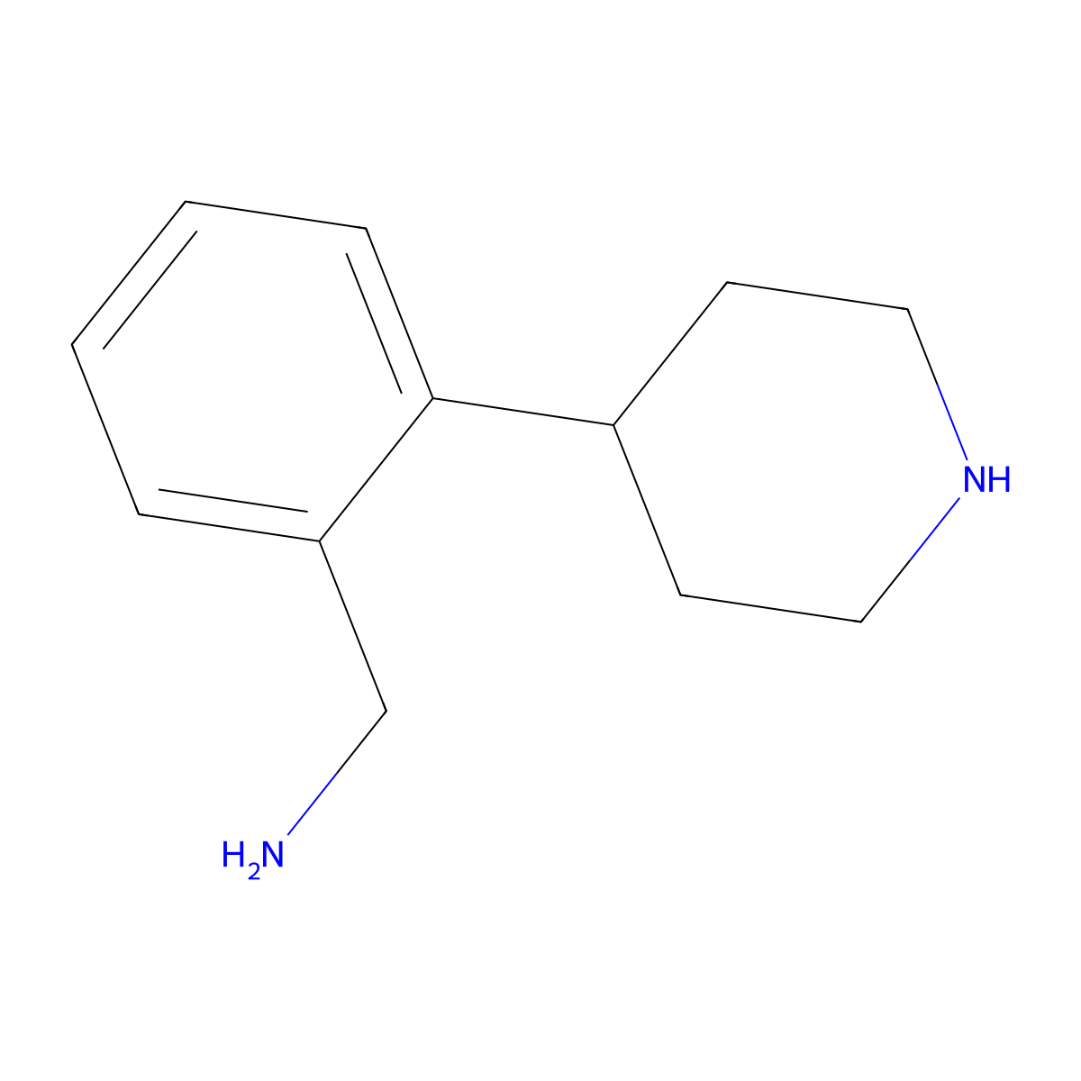 (2-(Piperidin-4-yl)phenyl)methanamine molecular structure, CAS 1540696-84-1