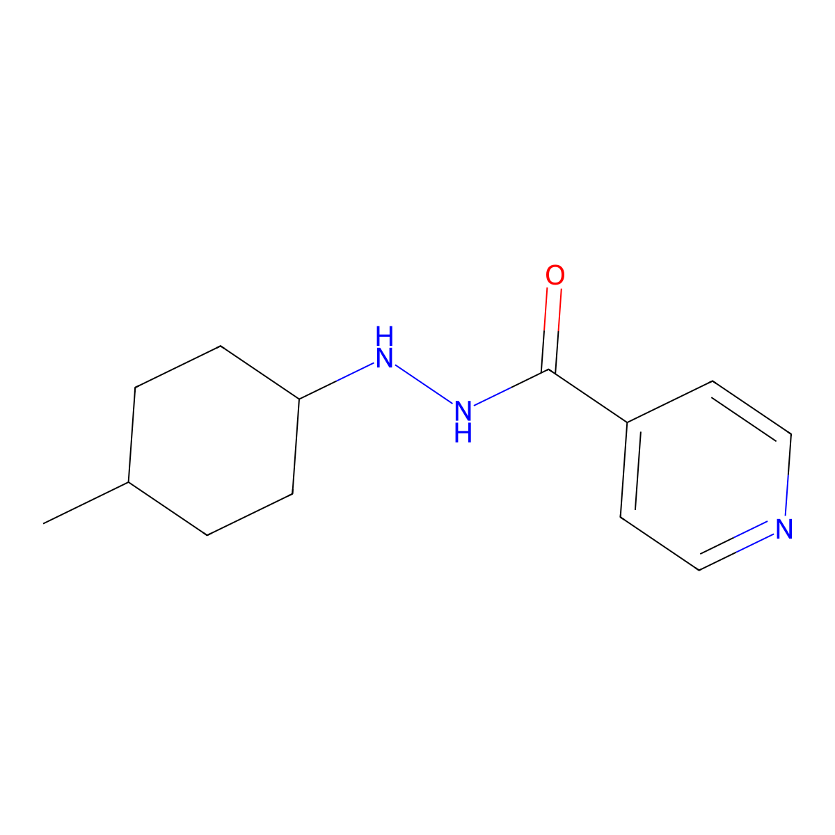 Isonicotinic acid, 2-(4-methylcyclohexyl)hydrazide molecular structure, CAS 15407-89-3