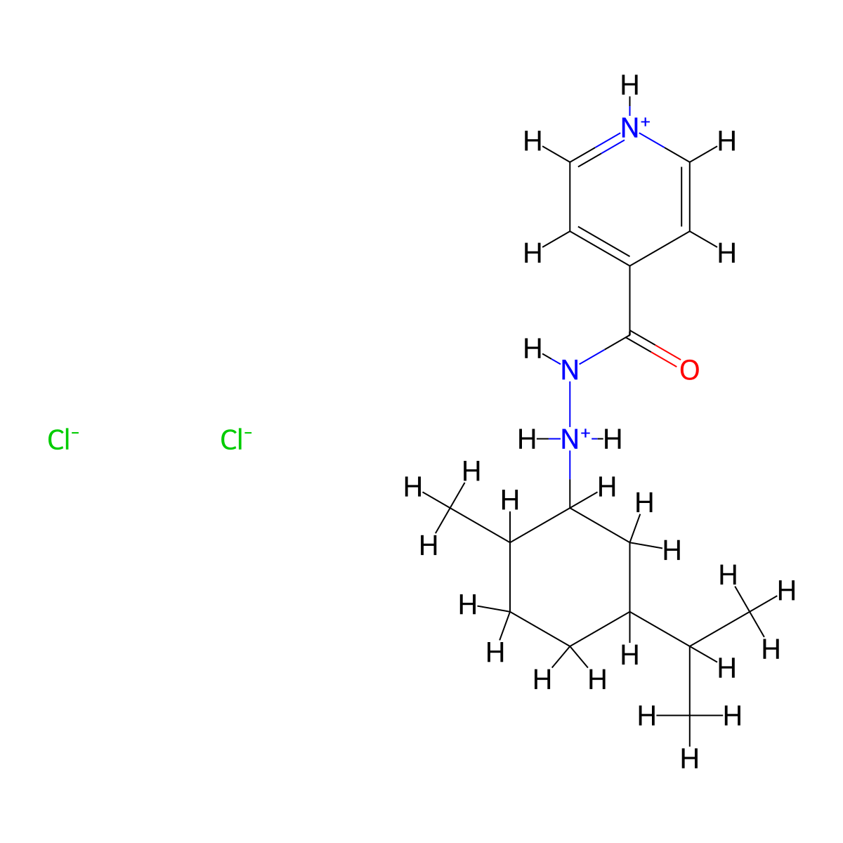 Isonicotinic acid, 2-p-menth-2-ylhydrazide, dihydrochloride molecular structure, CAS 15407-90-6
