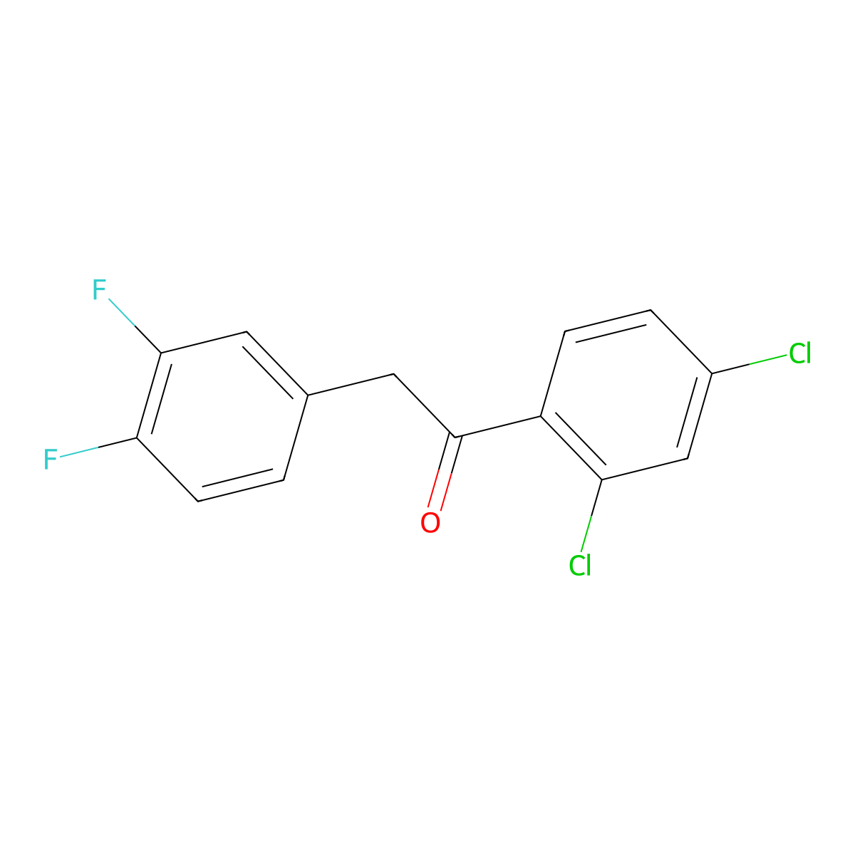 1-(2,4-Dichlorophenyl)-2-(3,4-difluorophenyl)ethanone molecular structure, CAS 1540715-31-8