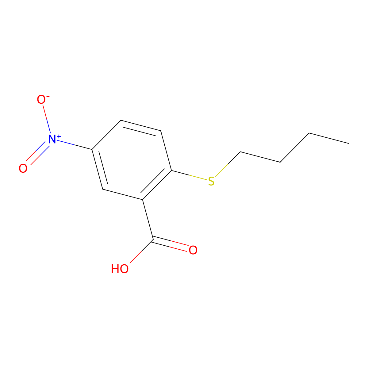 2-(Butylsulfanyl)-5-nitrobenzoic acid molecular structure, CAS 154072-75-0
