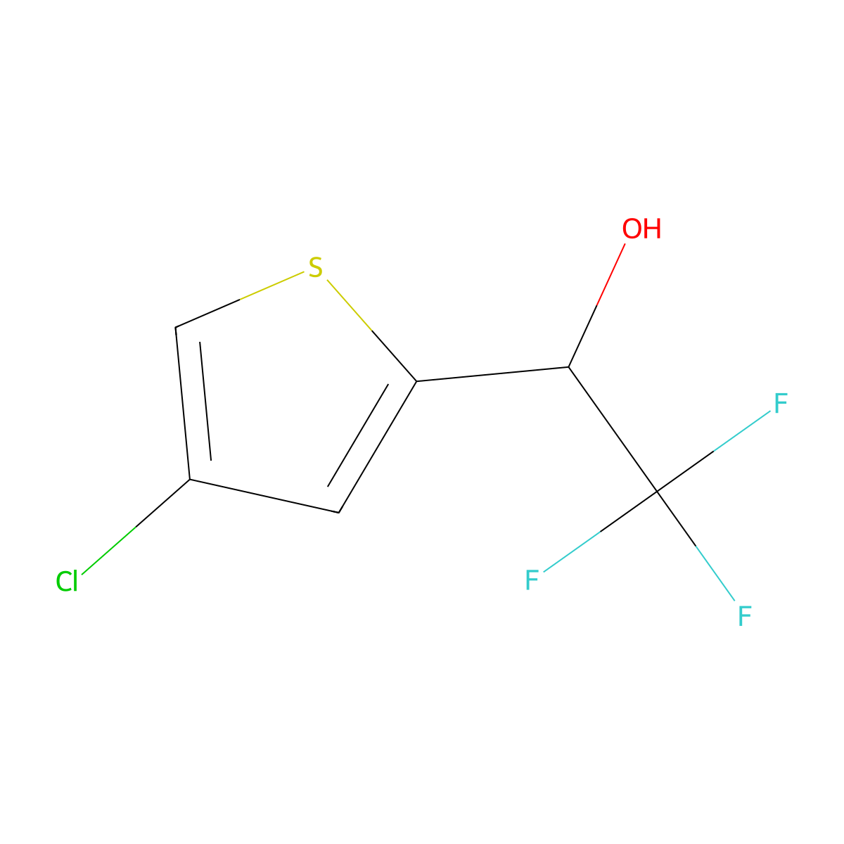 1-(4-Chlorothiophen-2-yl)-2,2,2-trifluoroethan-1-ol molecular structure, CAS 1540738-46-2