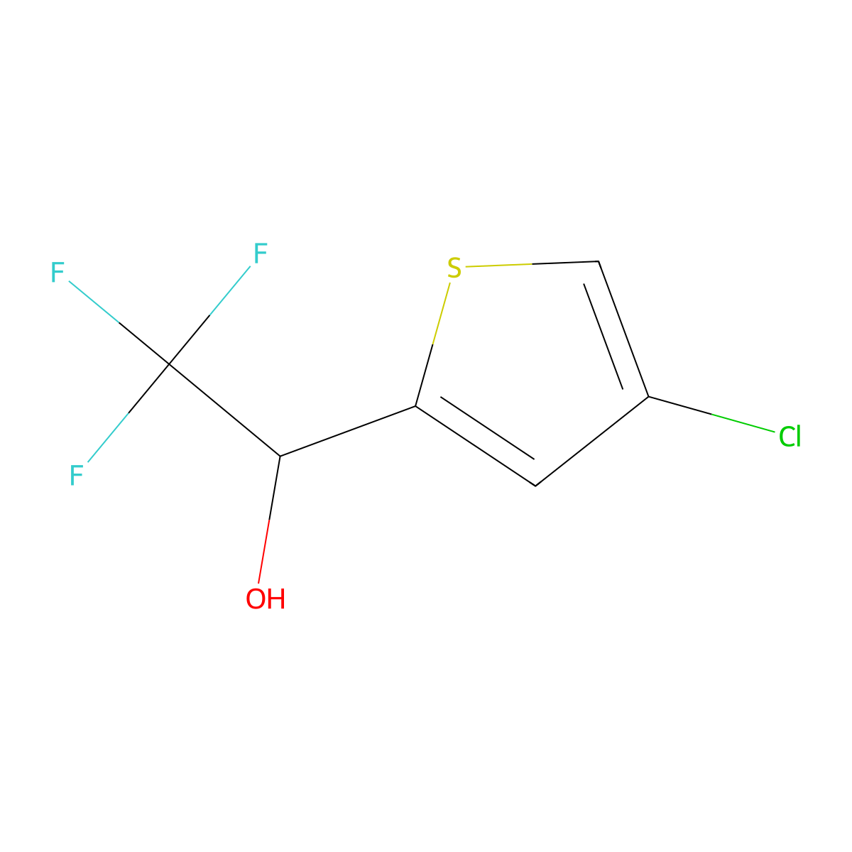1-(4-Chlorothiophen-2-yl)-2,2,2-trifluoroethan-1-ol molecular structure, CAS 1540738-46-2