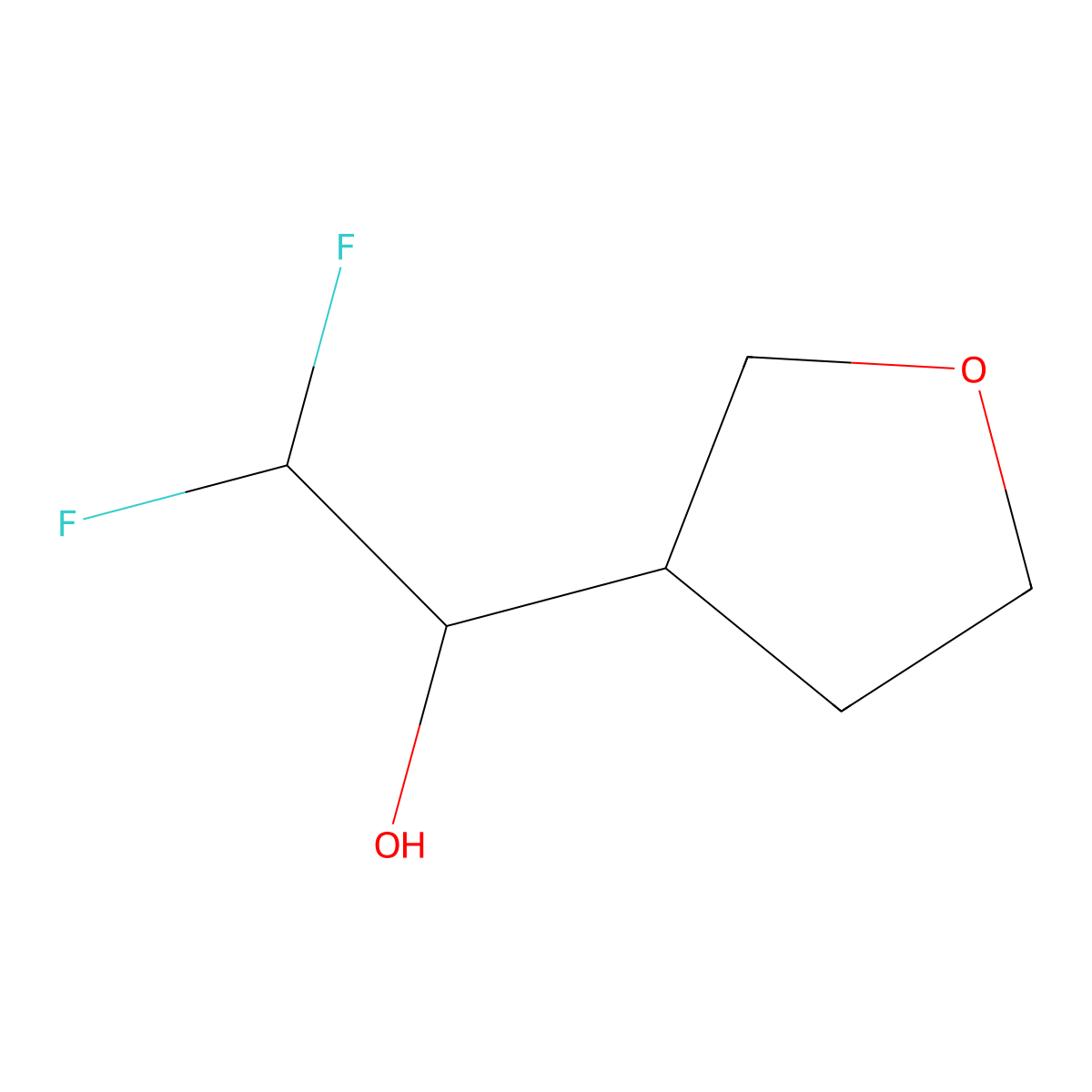 2,2-Difluoro-1-(oxolan-3-yl)ethan-1-ol molecular structure, CAS 1540738-86-0