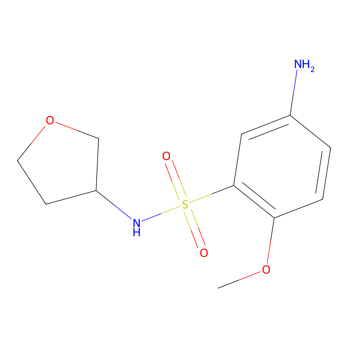 5-amino-2-methoxy-N-(oxolan-3-yl)benzene-1-sulfonamide molecular structure, CAS 1540739-79-4