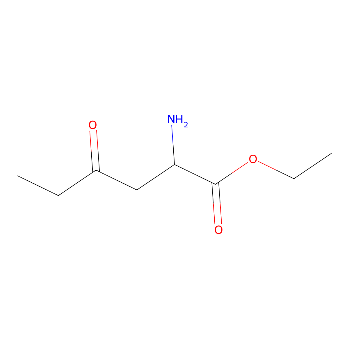 Ethyl 2-amino-4-oxohexanoate molecular structure, CAS 1540759-20-3