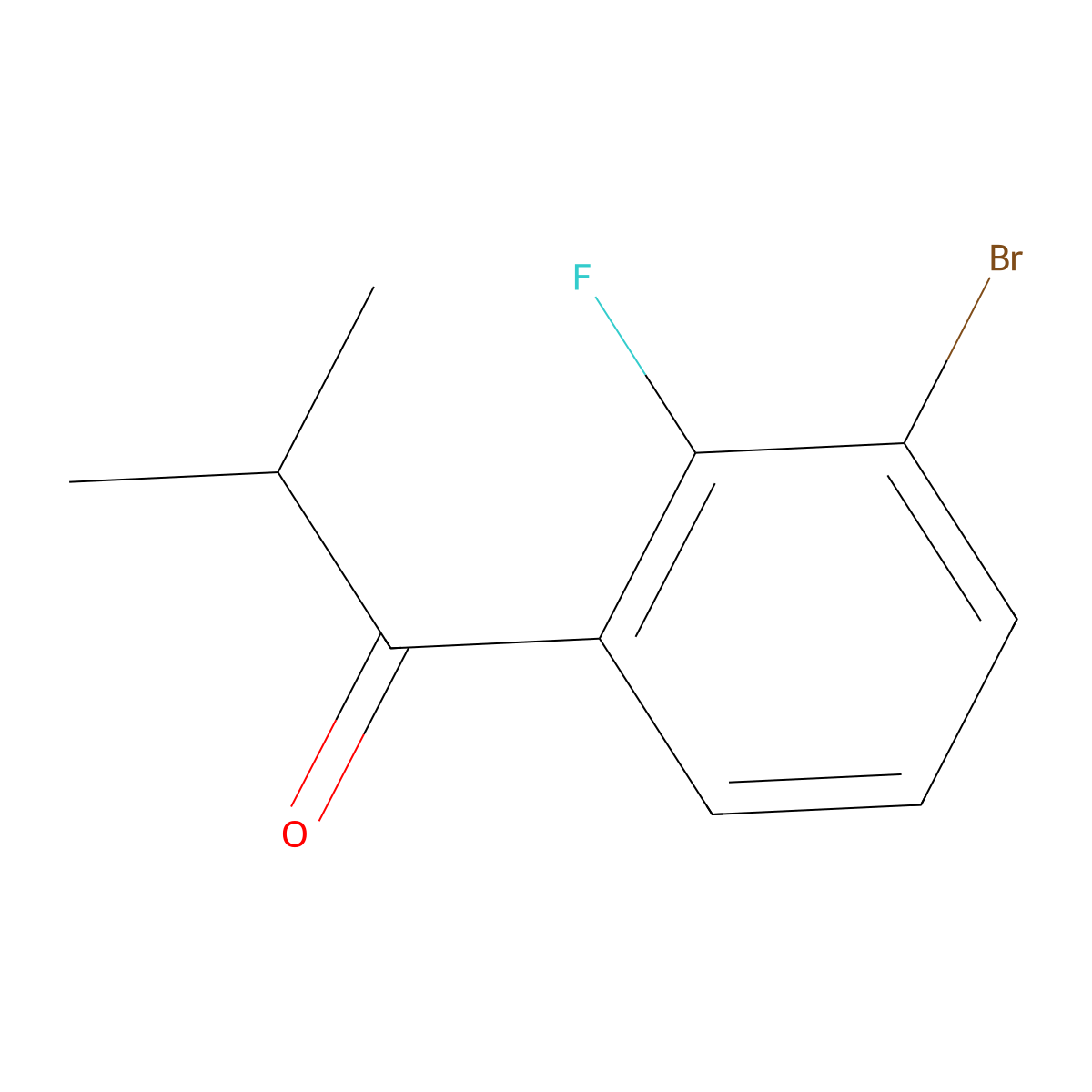 1-Propanone, 1-(3-bromo-2-fluorophenyl)-2-methyl- molecular structure, CAS 1540769-83-2