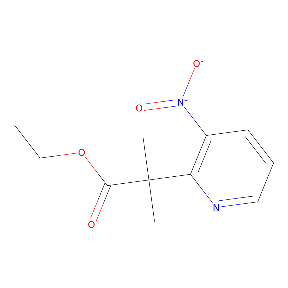 Ethyl 2-methyl-2-(3-nitropyridin-2-yl)propanoate molecular structure, CAS 154078-84-9