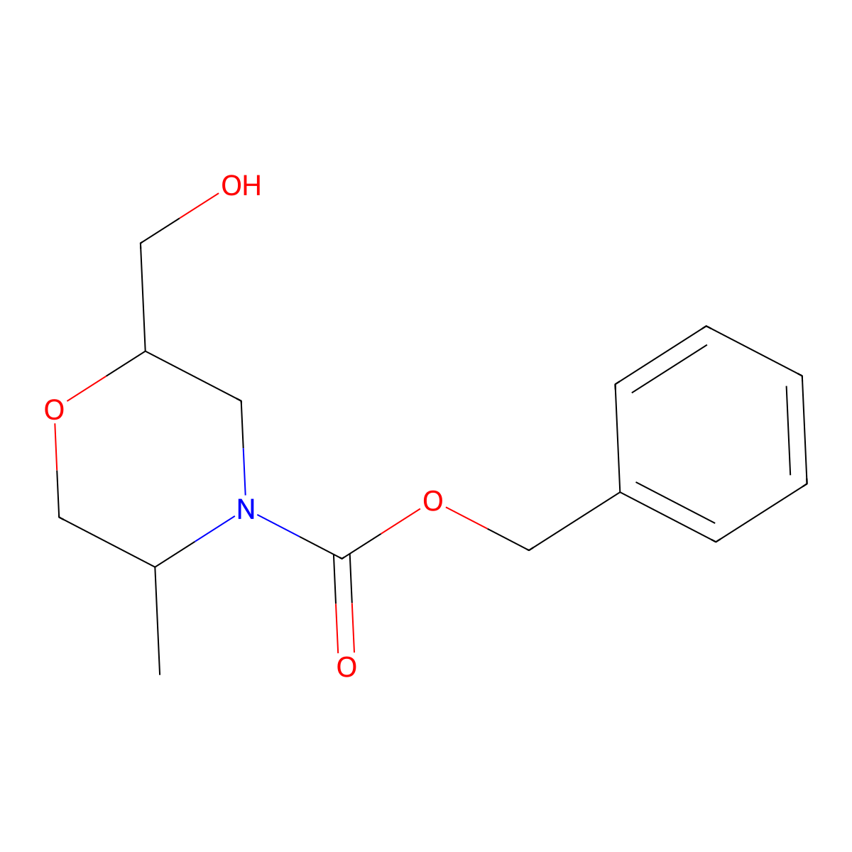 Benzyl 2-(hydroxymethyl)-5-methylmorpholine-4-carboxylate molecular structure, CAS 1540791-87-4