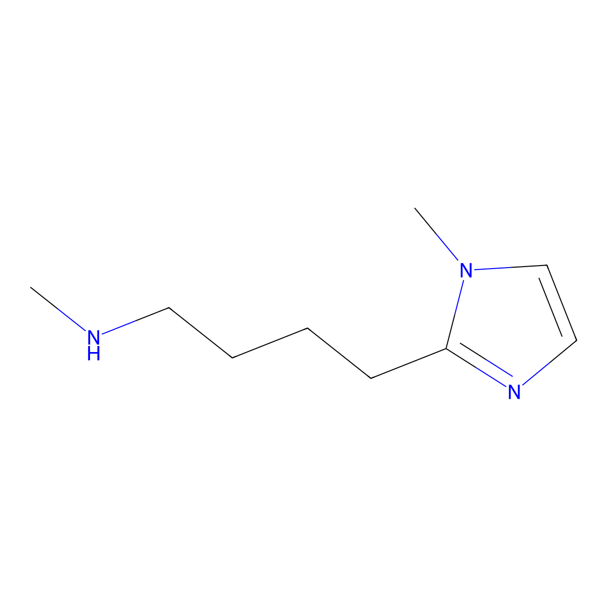 N-Methyl-4-(1-methyl-1H-imidazol-2-yl)butan-1-amine molecular structure, CAS 1540792-14-0