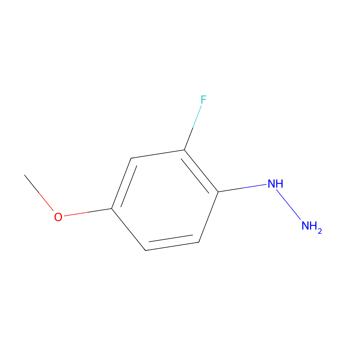 (2-Fluoro-4-methoxyphenyl)hydrazine molecular structure, CAS 154080-00-9
