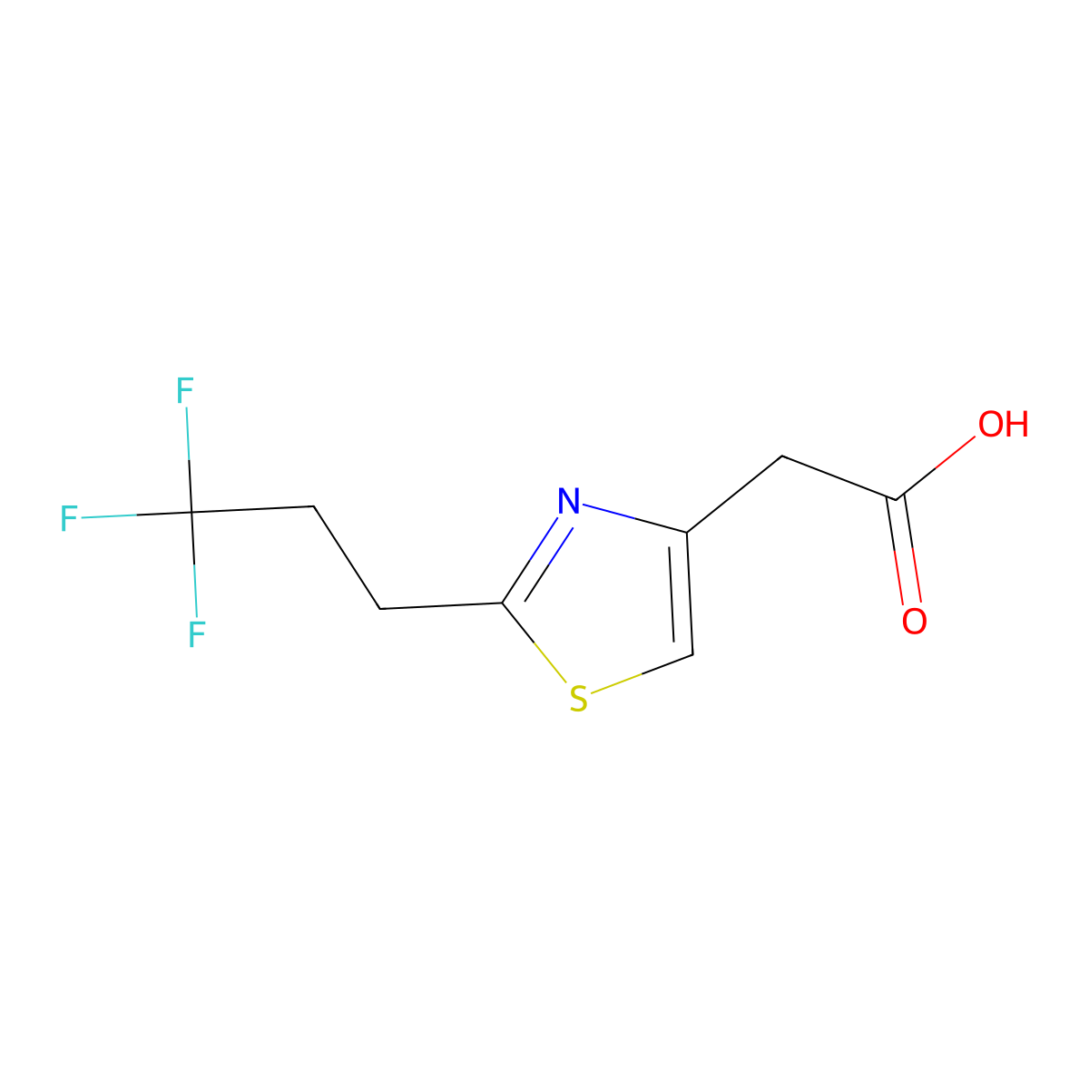 2-[2-(3,3,3-Trifluoropropyl)-1,3-thiazol-4-yl]acetic acid molecular structure, CAS 1540803-19-7