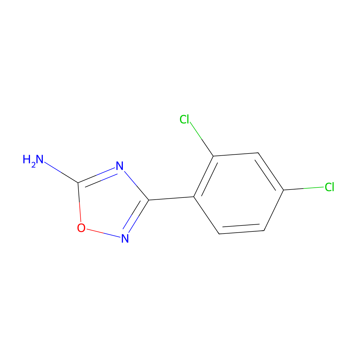 3-(2,4-Dichlorophenyl)-1,2,4-oxadiazol-5-amine molecular structure, CAS 1540803-20-0