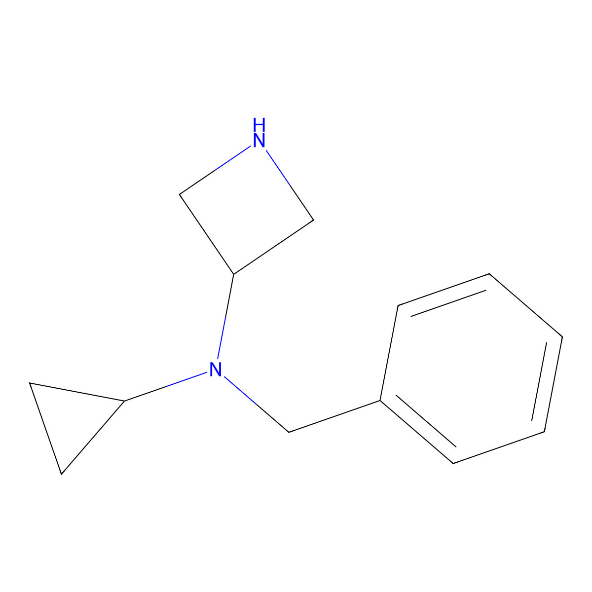 N-benzyl-N-cyclopropylazetidin-3-amine molecular structure, CAS 1540807-70-2