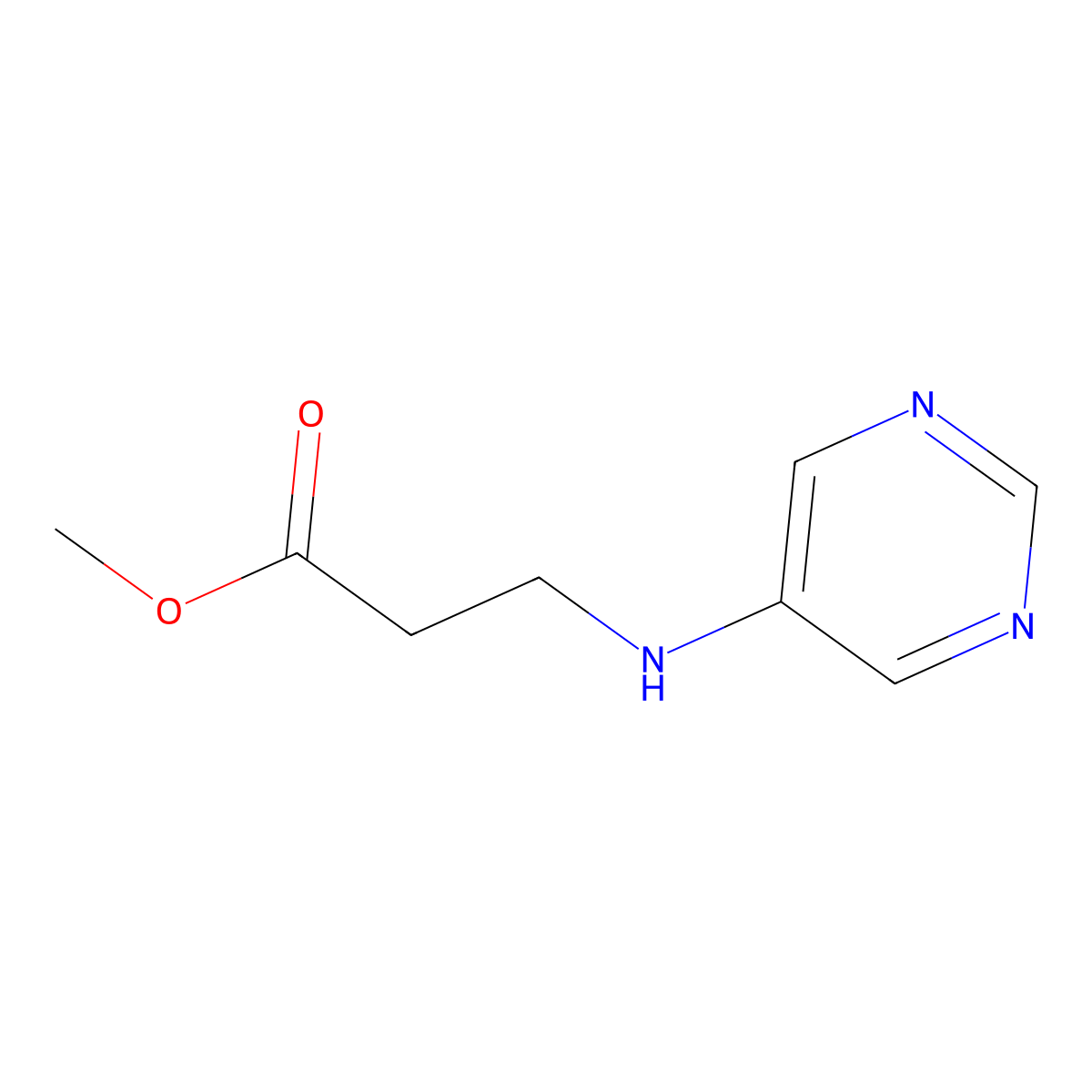 Methyl 3-[(pyrimidin-5-yl)amino]propanoate molecular structure, CAS 1540812-47-2