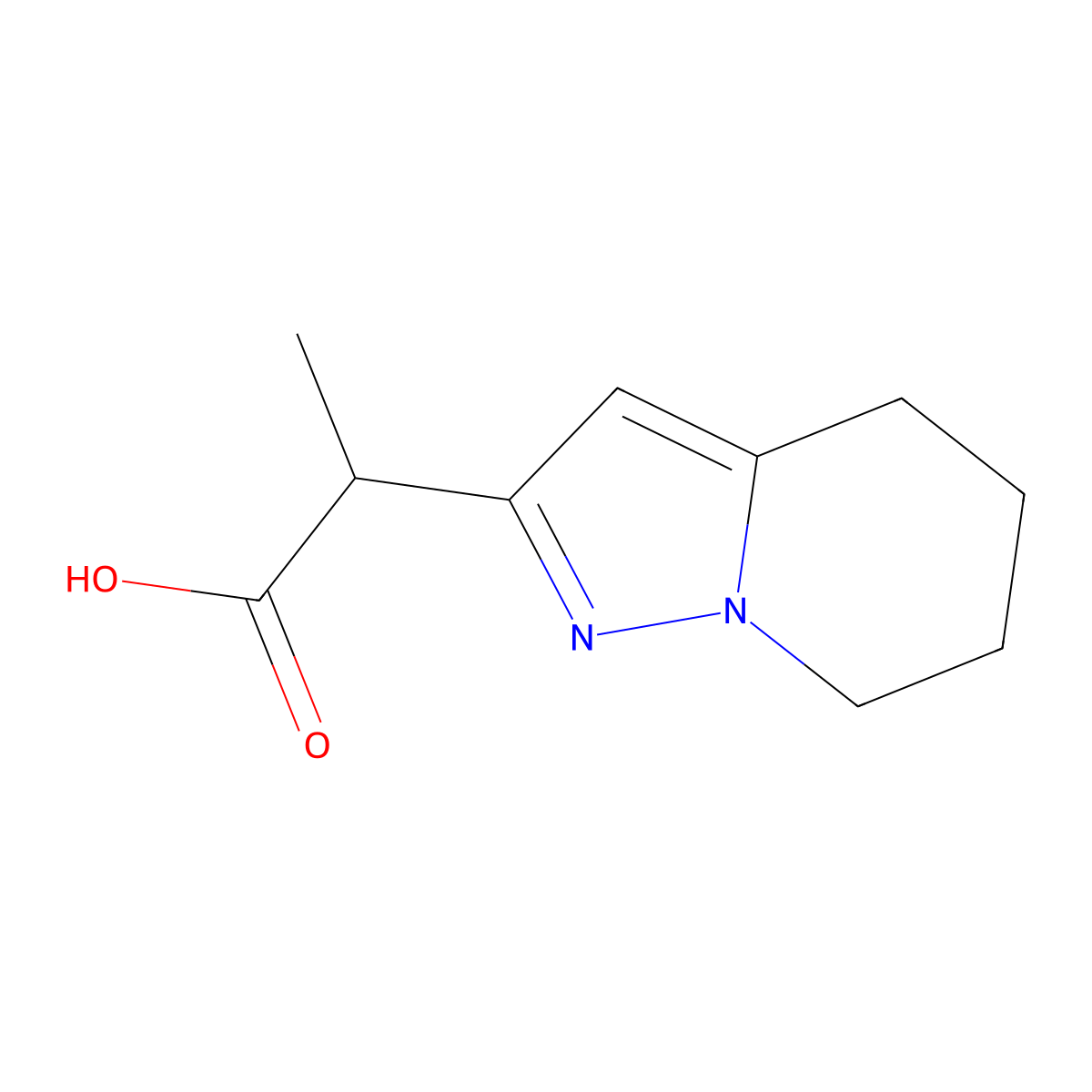 2-{4H,5H,6H,7H-pyrazolo[1,5-a]pyridin-2-yl}propanoic acid molecular structure, CAS 1540814-79-6