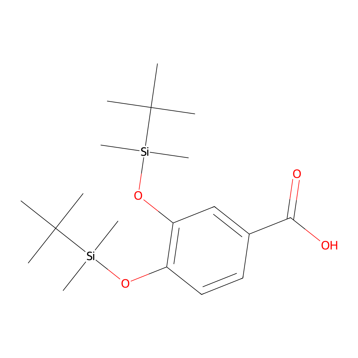 3,4-Bis((tert-butyldimethylsilyl)oxy)benzoic acid molecular structure, CAS 154083-18-8