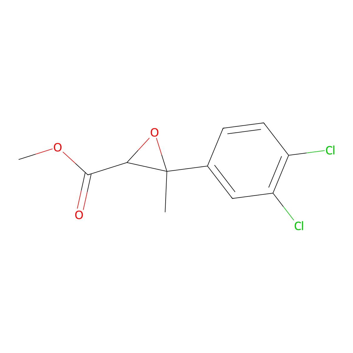 Methyl 3-(3,4-dichlorophenyl)-3-methyloxirane-2-carboxylate molecular structure, CAS 1540831-11-5