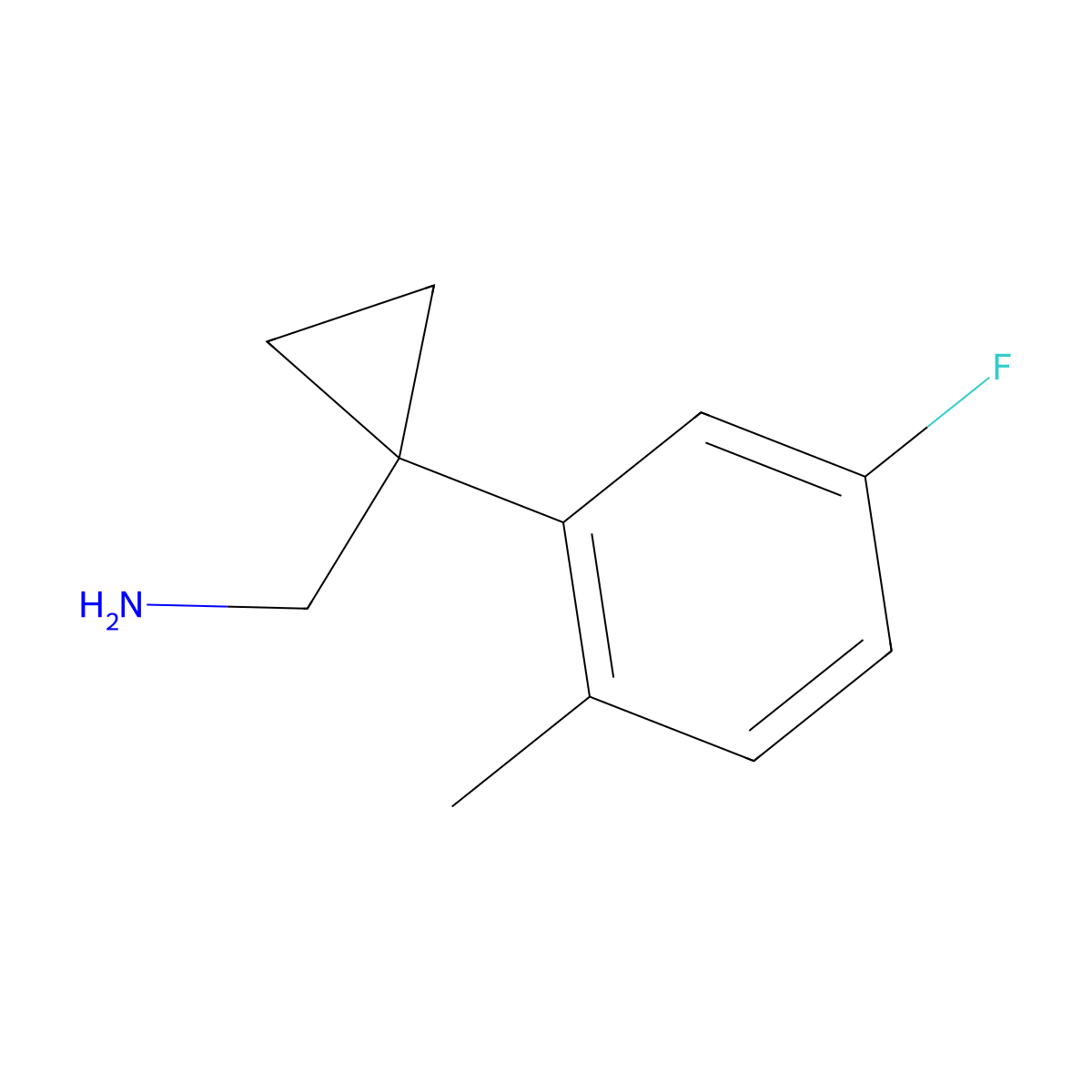 1-(5-Fluoro-2-methylphenyl)cyclopropanemethanamine molecular structure, CAS 1540833-62-2