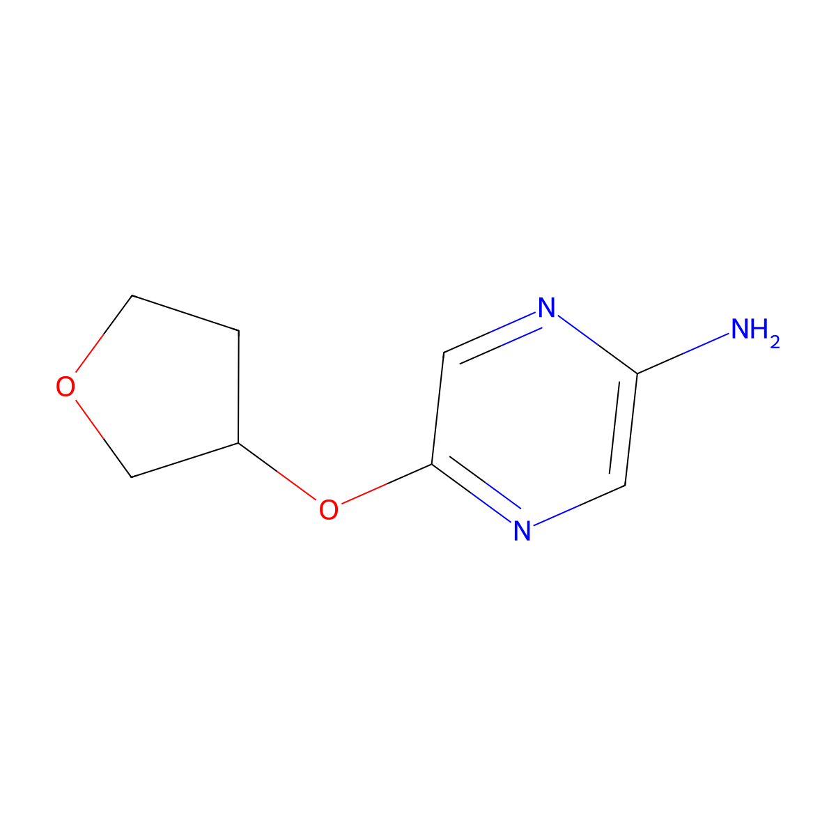 5-(Oxolan-3-yloxy)pyrazin-2-amine molecular structure, CAS 1540836-07-4