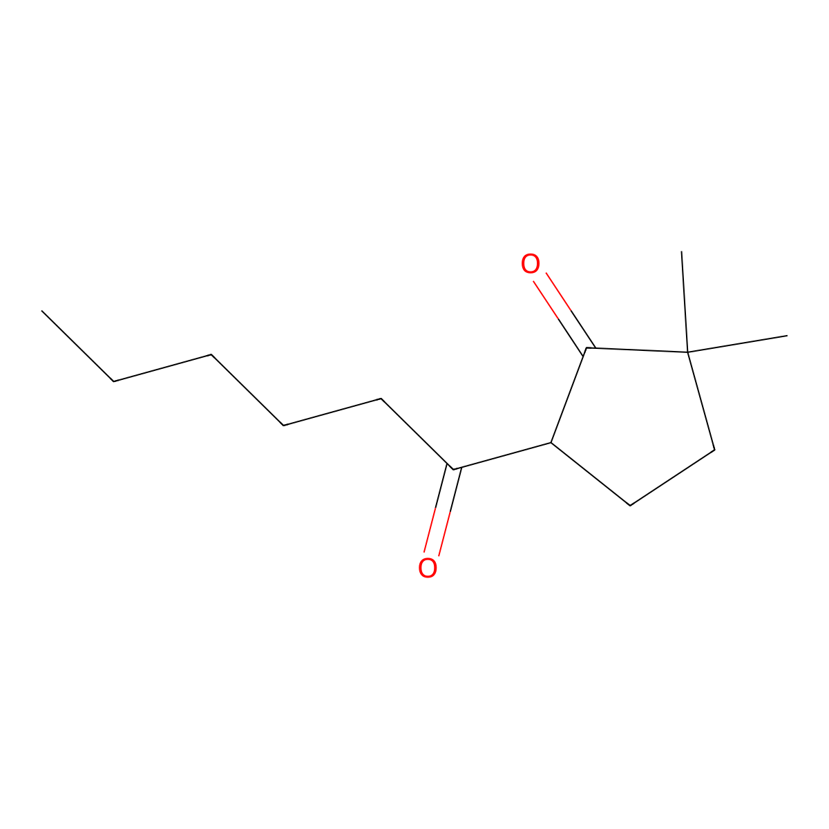 5-Hexanoyl-2,2-dimethylcyclopentan-1-one molecular structure, CAS 1540837-58-8